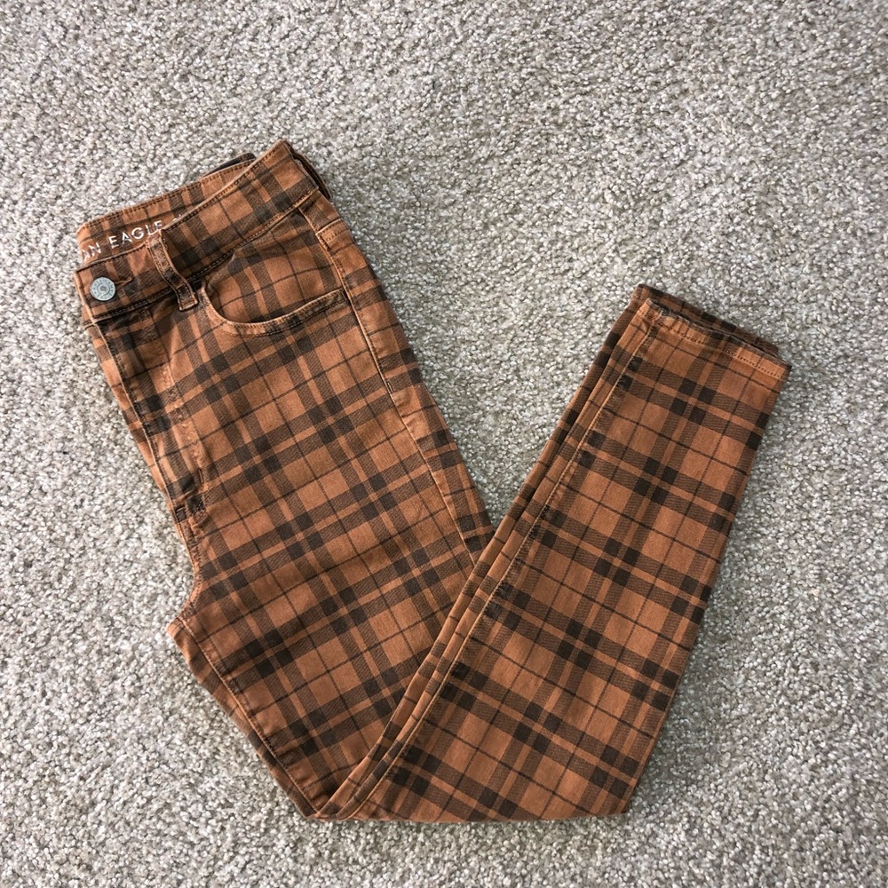 PLAID AMERICAN EAGLE JEANS!! SOFT STRETCH!🧡🧡